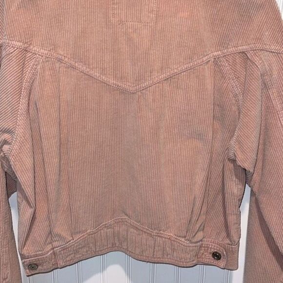 American Eagle Cotton Corduroy‎ Cropped Jacket Light Pink Casual Size Medium - Picture 6 of 11